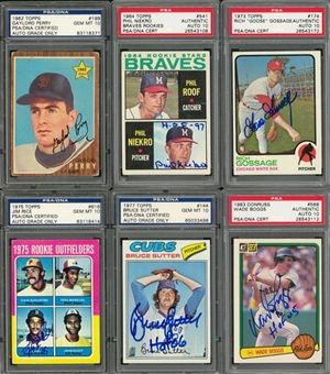 1962-1983 Topps and Donruss Hall of Famers Signed Rookie Cards Collection (6 Different) - All PSA/DNA GEM MT 10